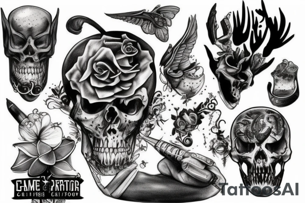 chating at game tattoo idea