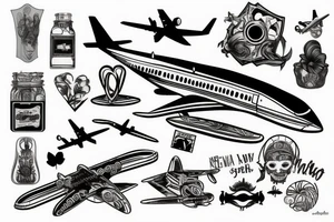 A plane going to New York and a scorpio tattoo idea