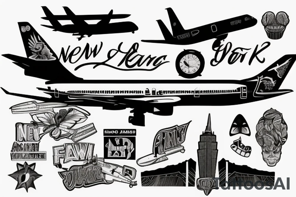 A plane going to New York tattoo idea