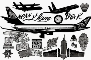 A plane going to New York tattoo idea