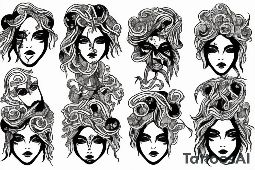 medusa with blood tattoo idea
