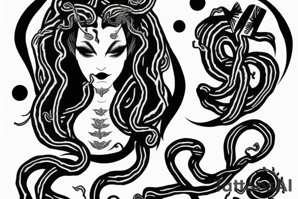 medusa with blood tattoo idea