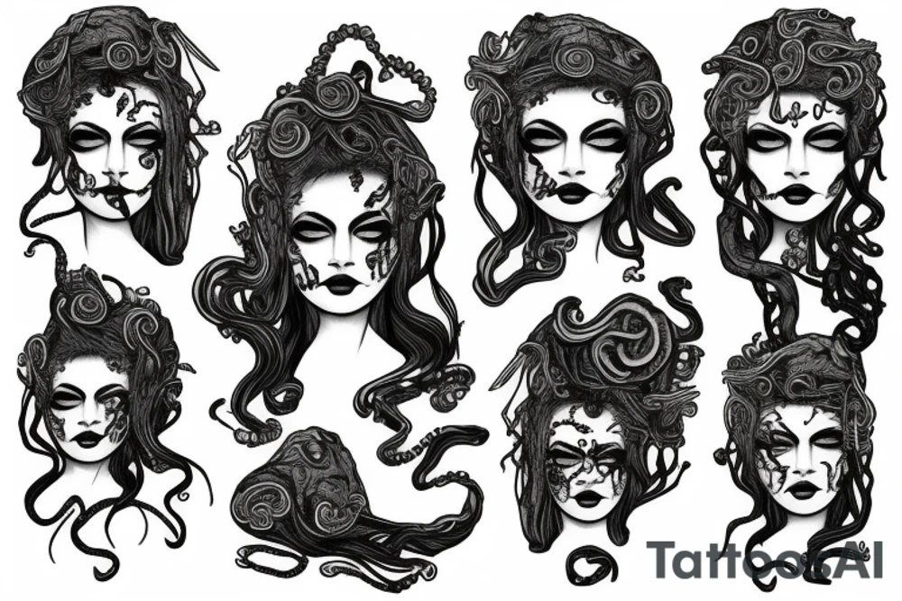 medusa with blood tattoo idea