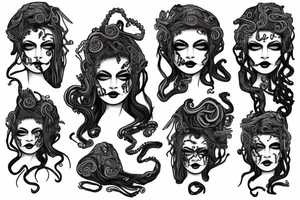 medusa with blood tattoo idea