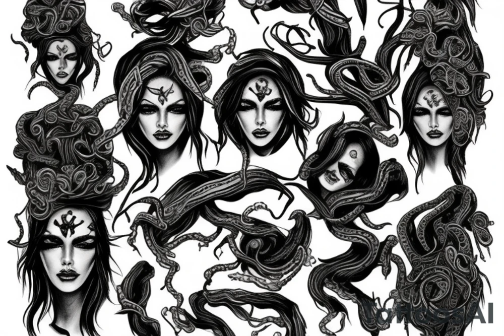 medusa with blood tattoo idea