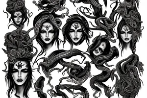medusa with blood tattoo idea