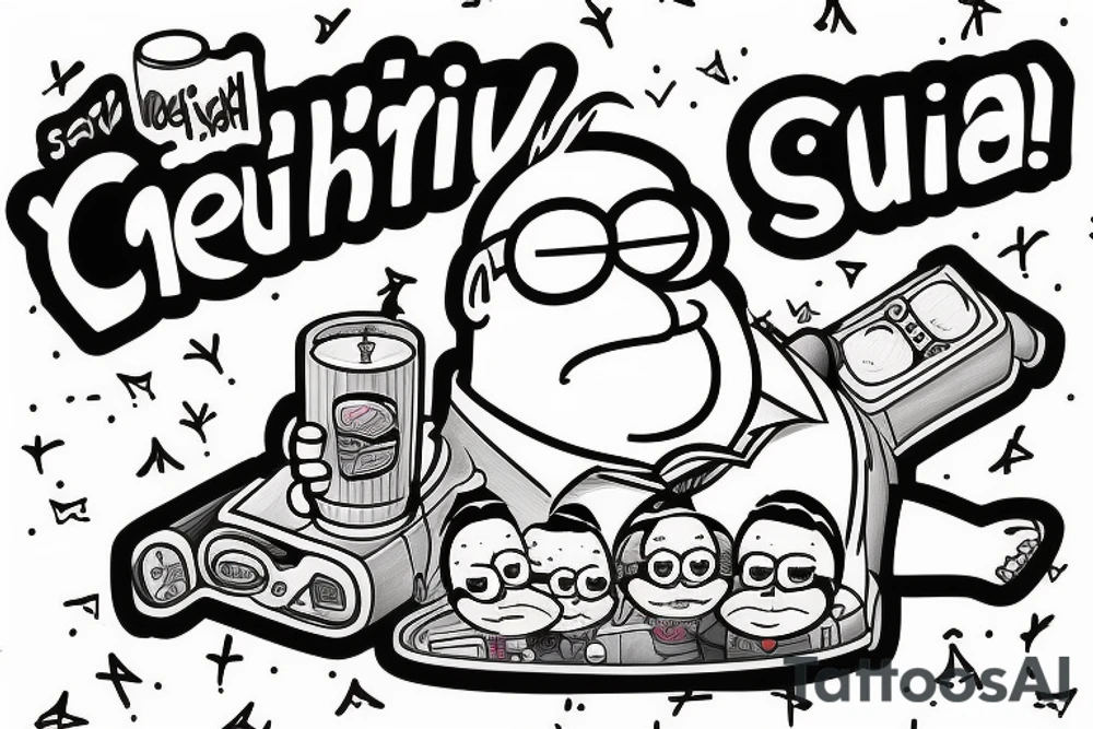 Peter griffin chilling in the couch tattoo idea