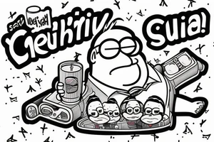 Peter griffin chilling in the couch tattoo idea