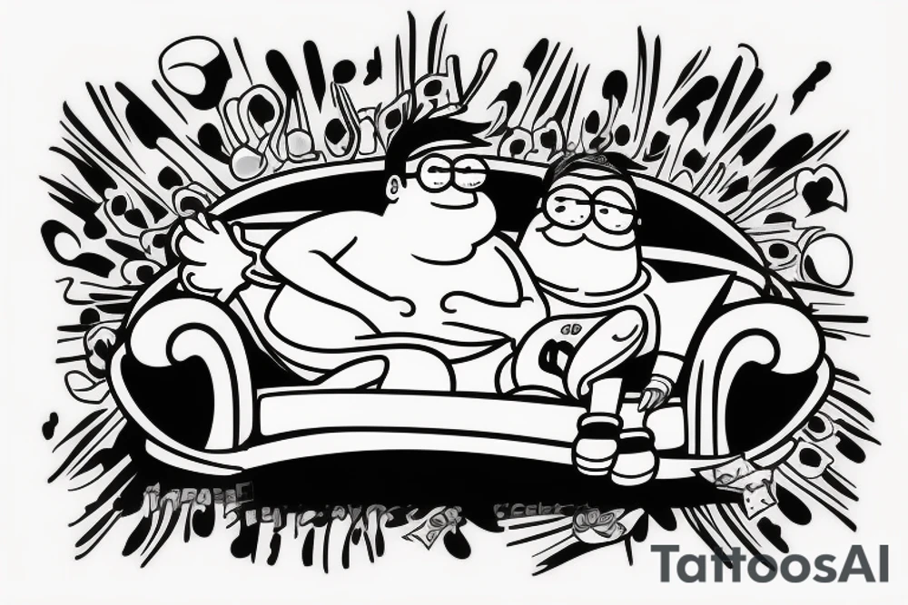 Peter griffin chilling in the couch tattoo idea