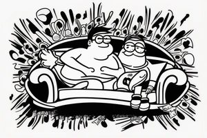 Peter griffin chilling in the couch tattoo idea