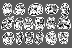 Potato man with a gun tattoo idea