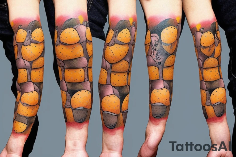 Potato man with a gun tattoo idea