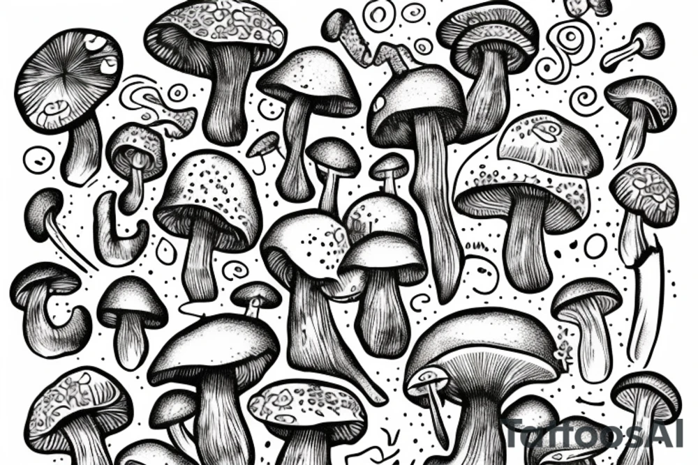 Mushroom having control over chaos tattoo idea