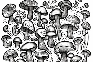 Mushroom having control over chaos tattoo idea