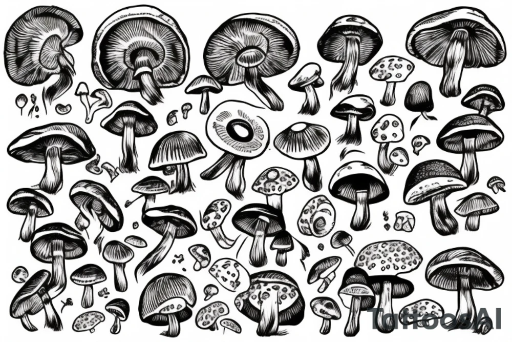 Mushroom having control over chaos tattoo idea