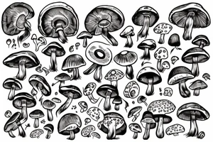 Mushroom having control over chaos tattoo idea