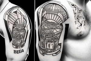 atlas carrying beer keg tattoo idea