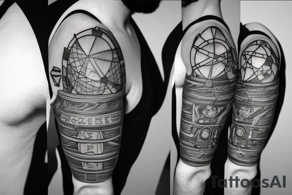 atlas carrying beer keg tattoo idea
