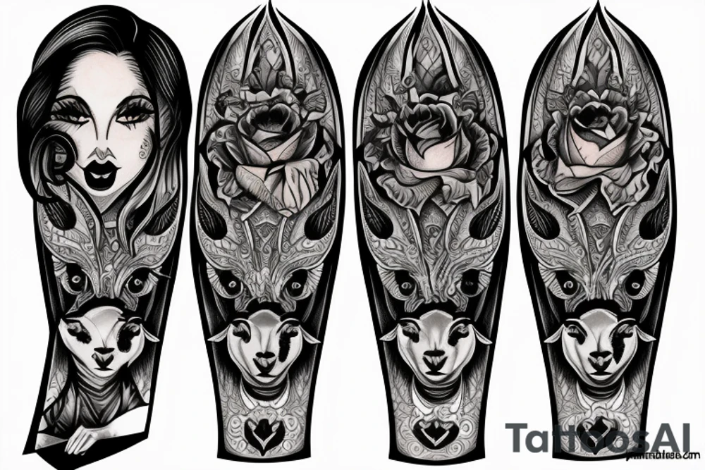 a lamb with two heads tattoo idea
