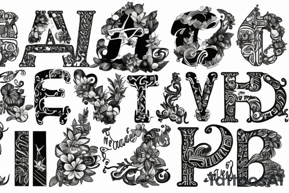 The letters A F G tattoo idea