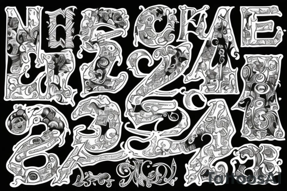 The letters A F G tattoo idea
