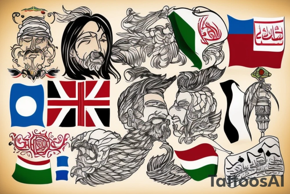 The Afghanistan flags color tattoo idea