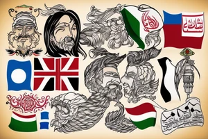 The Afghanistan flags color tattoo idea