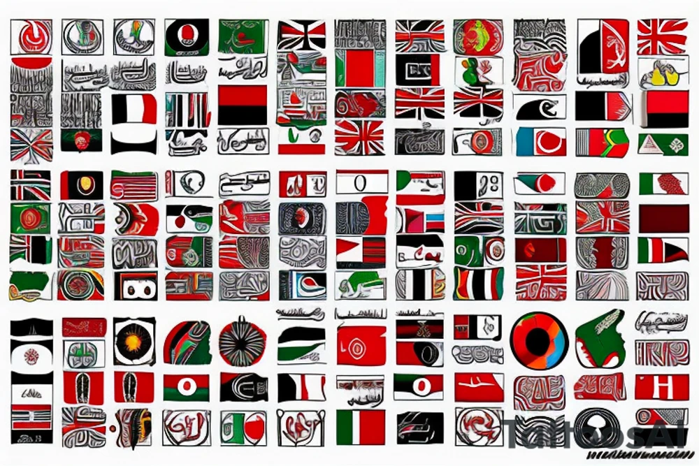 The Afghanistan flags color tattoo idea