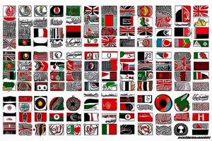 The Afghanistan flags color tattoo idea
