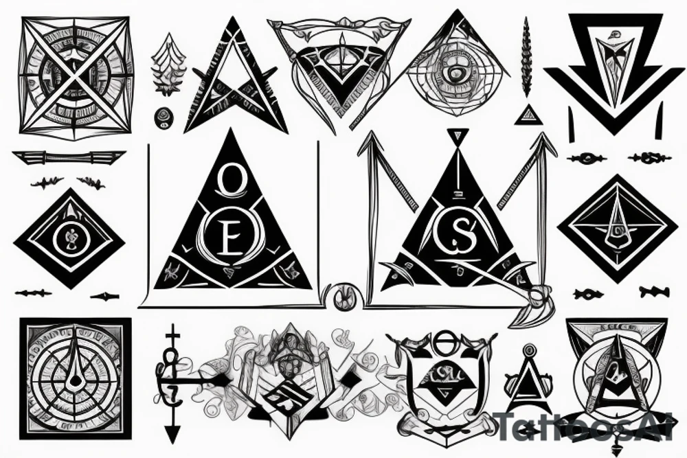Masonic compass and square tattoo idea