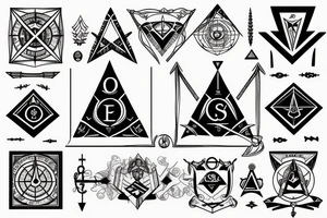 Masonic compass and square tattoo idea