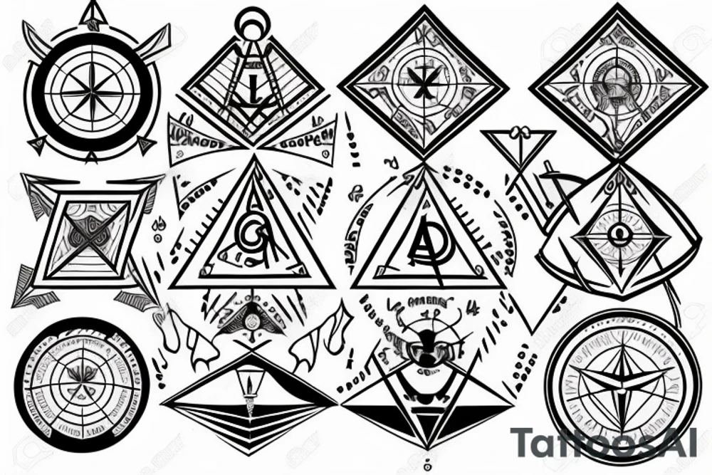 Masonic compass and square tattoo idea
