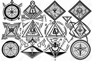 Masonic compass and square tattoo idea