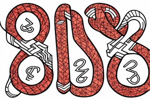 number 88 like an infinity symbol, with a little of red color tattoo idea