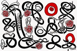 number 88 like an infinity symbol, with a little of red color tattoo idea