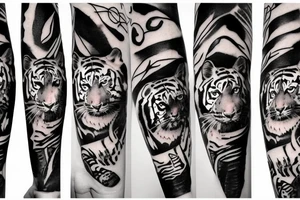 Tiger sushi chef with sword tattoo idea