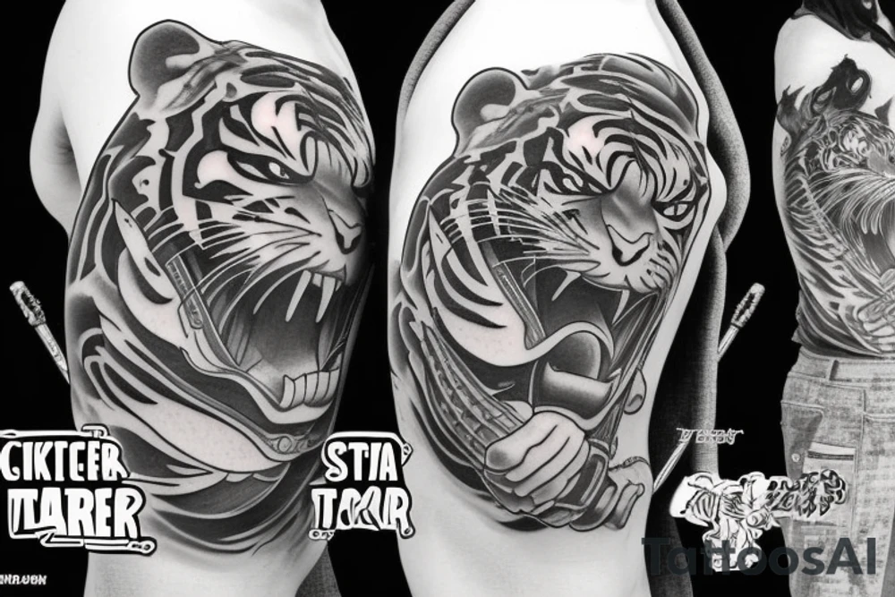 Tiger samurai tattoo idea