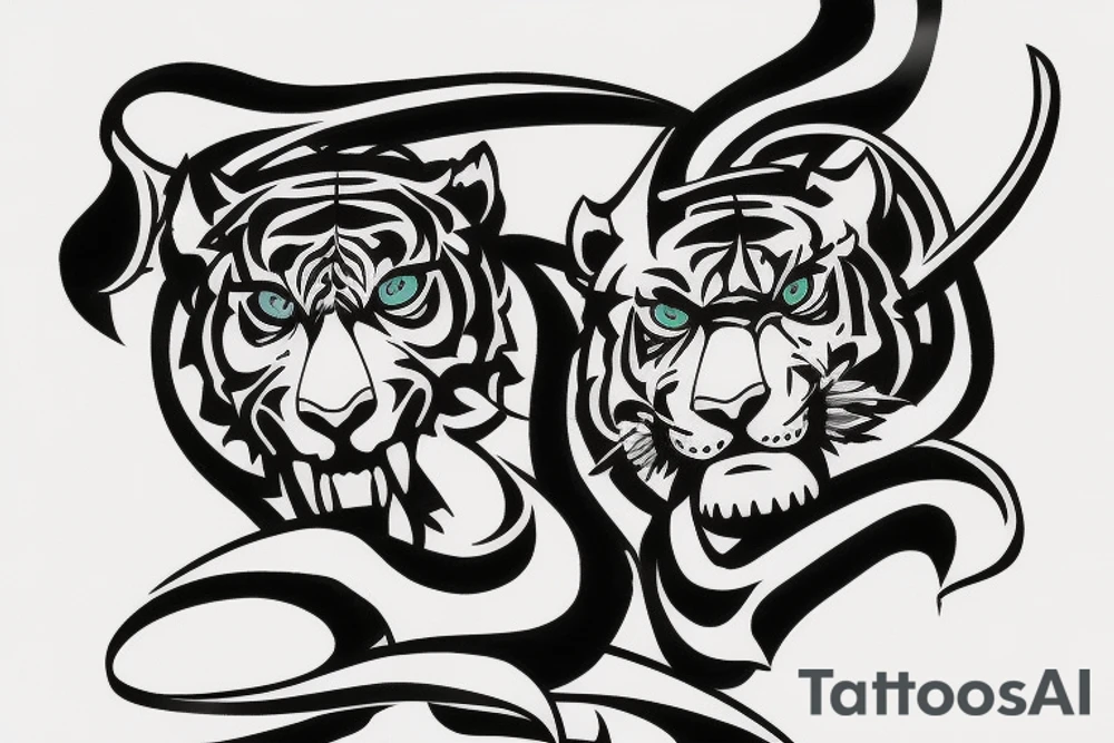 Tiger samurai tattoo idea