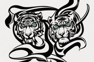 Tiger samurai tattoo idea