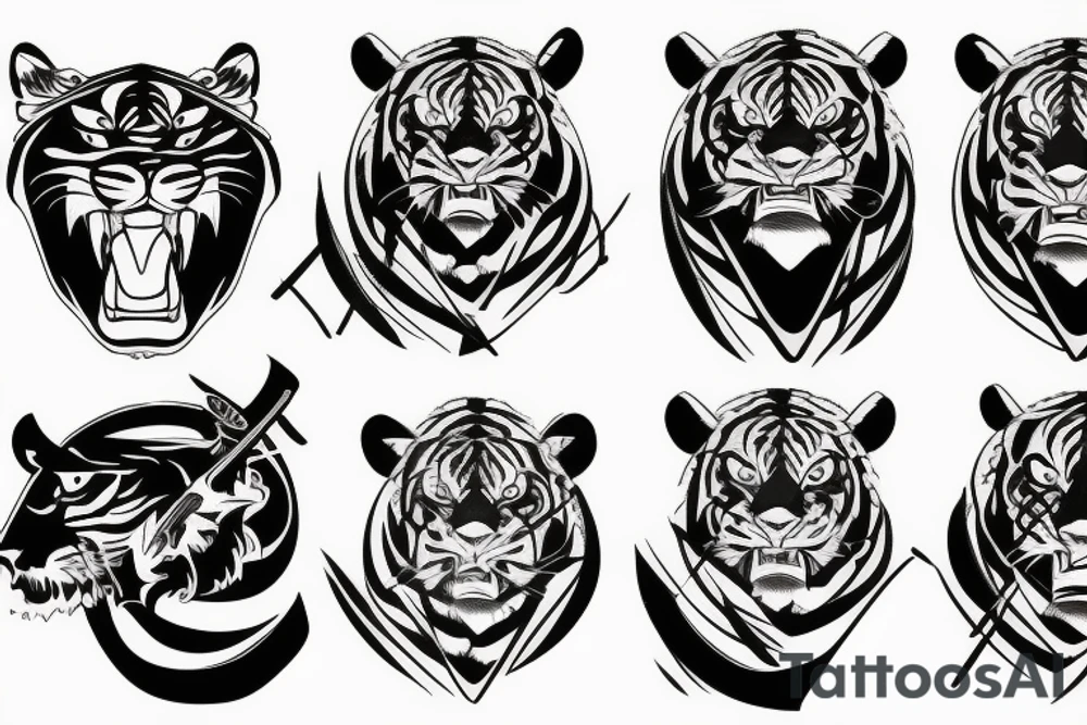 Tiger samurai tattoo idea