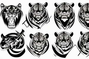 Tiger samurai tattoo idea