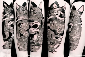Cat samurai tattoo idea