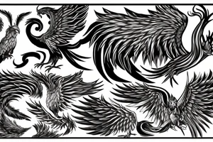 A fiery phoenix tattoo idea