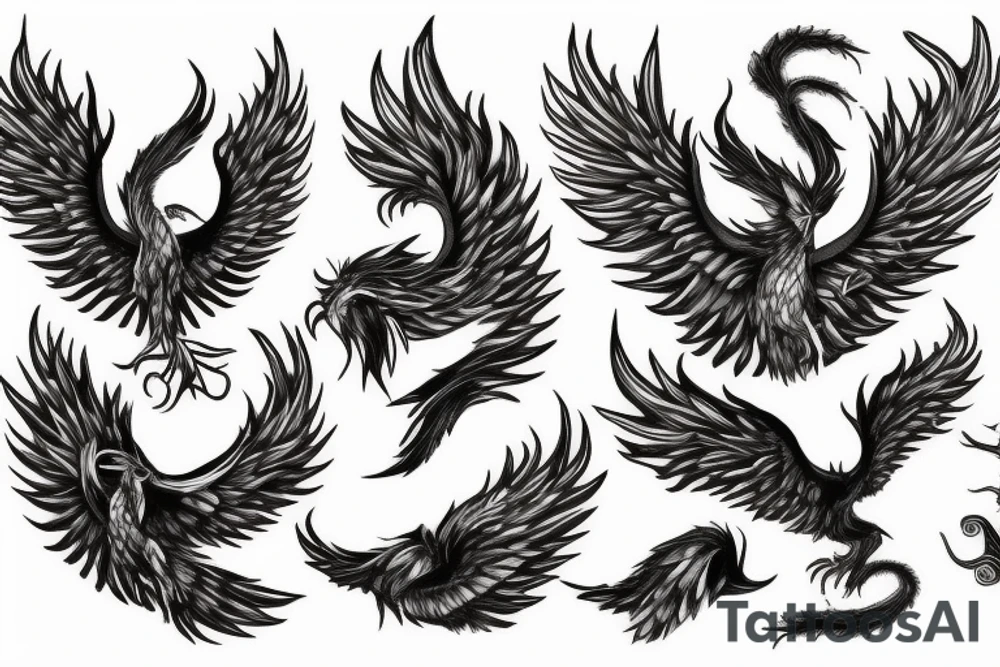 A fiery phoenix tattoo idea