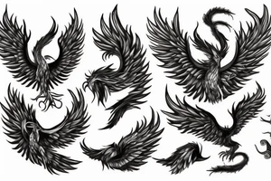 A fiery phoenix tattoo idea