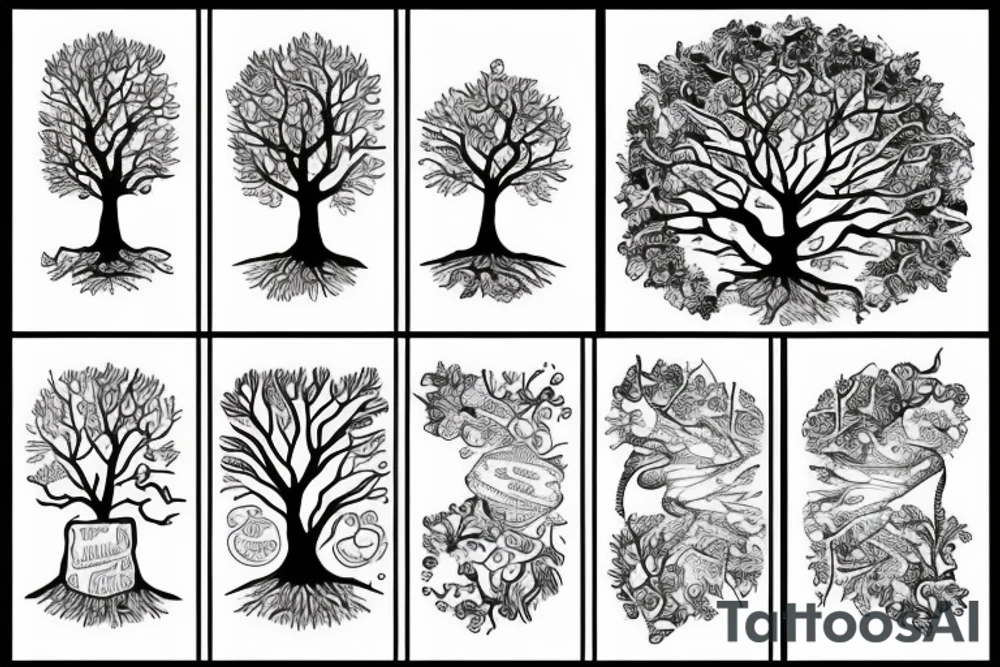 A stack of books with a tree growing out of the top tattoo idea