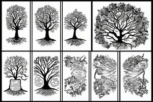 A stack of books with a tree growing out of the top tattoo idea