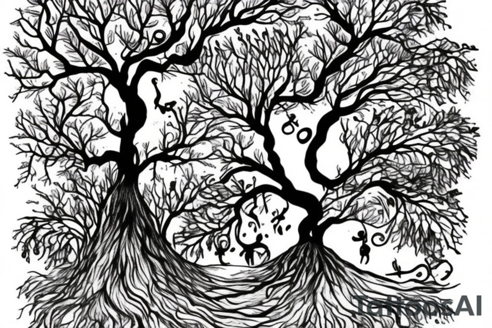 A stack of books with a tree growing out of the top tattoo idea