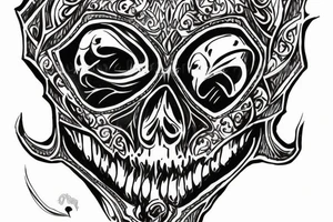 Knight helmet with skull and filigree tattoo idea