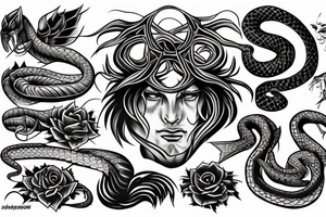 Duel personality, tortured empath, sly snake tattoo idea